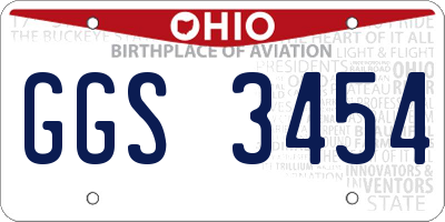 OH license plate GGS3454