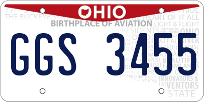 OH license plate GGS3455