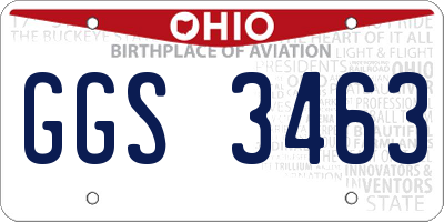 OH license plate GGS3463