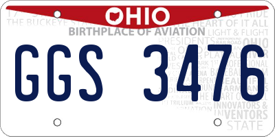 OH license plate GGS3476