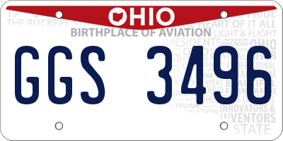OH license plate GGS3496