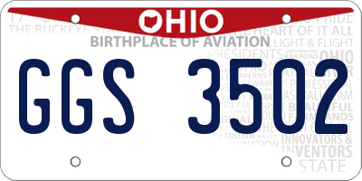 OH license plate GGS3502