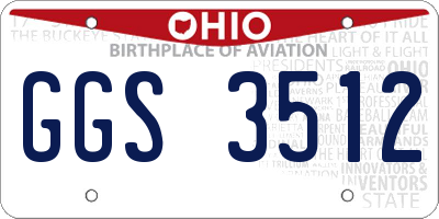OH license plate GGS3512
