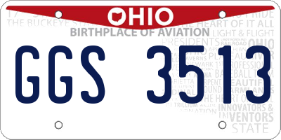 OH license plate GGS3513
