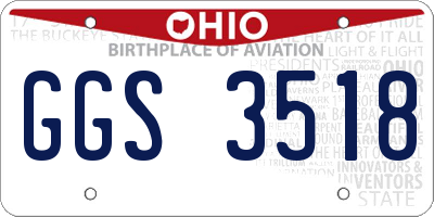 OH license plate GGS3518