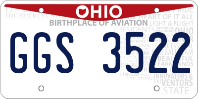 OH license plate GGS3522