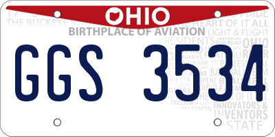 OH license plate GGS3534
