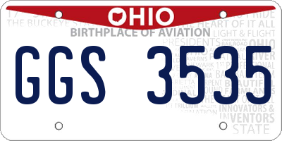 OH license plate GGS3535