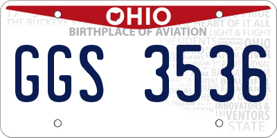 OH license plate GGS3536
