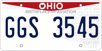 OH license plate GGS3545