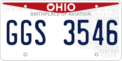 OH license plate GGS3546