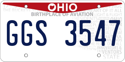 OH license plate GGS3547