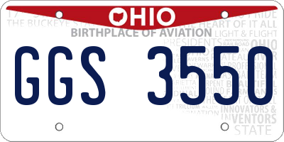 OH license plate GGS3550