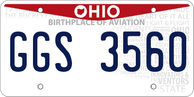 OH license plate GGS3560