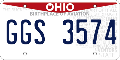 OH license plate GGS3574