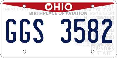 OH license plate GGS3582