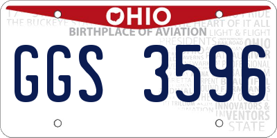 OH license plate GGS3596