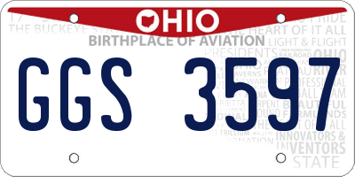 OH license plate GGS3597
