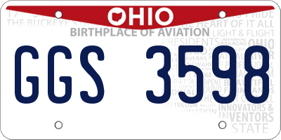 OH license plate GGS3598
