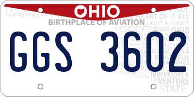OH license plate GGS3602