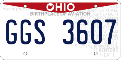 OH license plate GGS3607