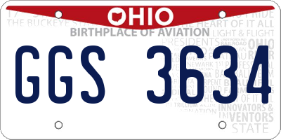 OH license plate GGS3634