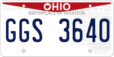 OH license plate GGS3640