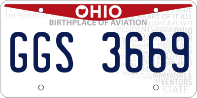 OH license plate GGS3669