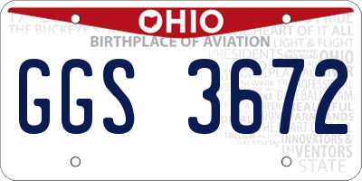 OH license plate GGS3672