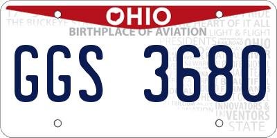 OH license plate GGS3680