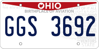 OH license plate GGS3692