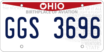 OH license plate GGS3696