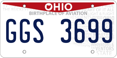 OH license plate GGS3699