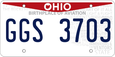 OH license plate GGS3703