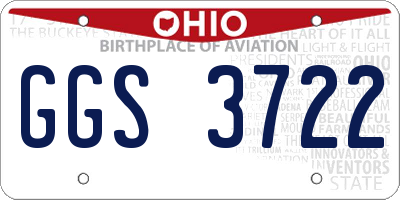 OH license plate GGS3722