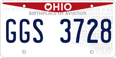 OH license plate GGS3728