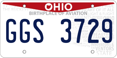 OH license plate GGS3729