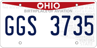 OH license plate GGS3735