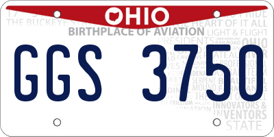OH license plate GGS3750