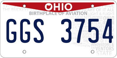 OH license plate GGS3754