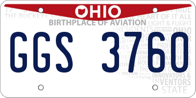 OH license plate GGS3760