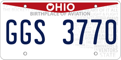OH license plate GGS3770