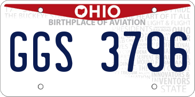 OH license plate GGS3796