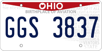 OH license plate GGS3837