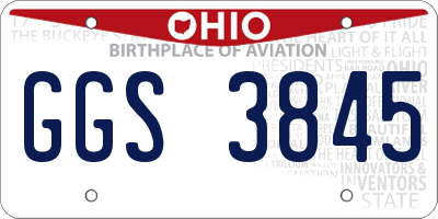 OH license plate GGS3845