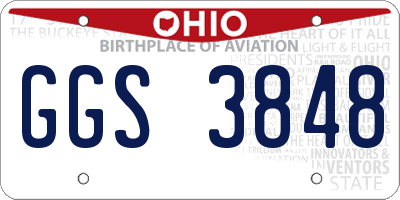 OH license plate GGS3848