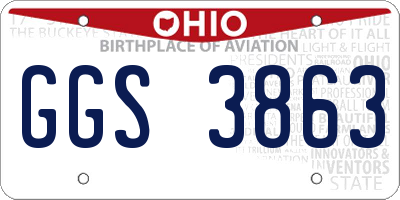 OH license plate GGS3863