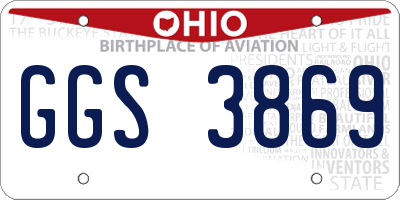 OH license plate GGS3869