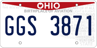 OH license plate GGS3871