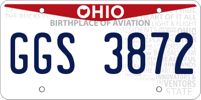 OH license plate GGS3872